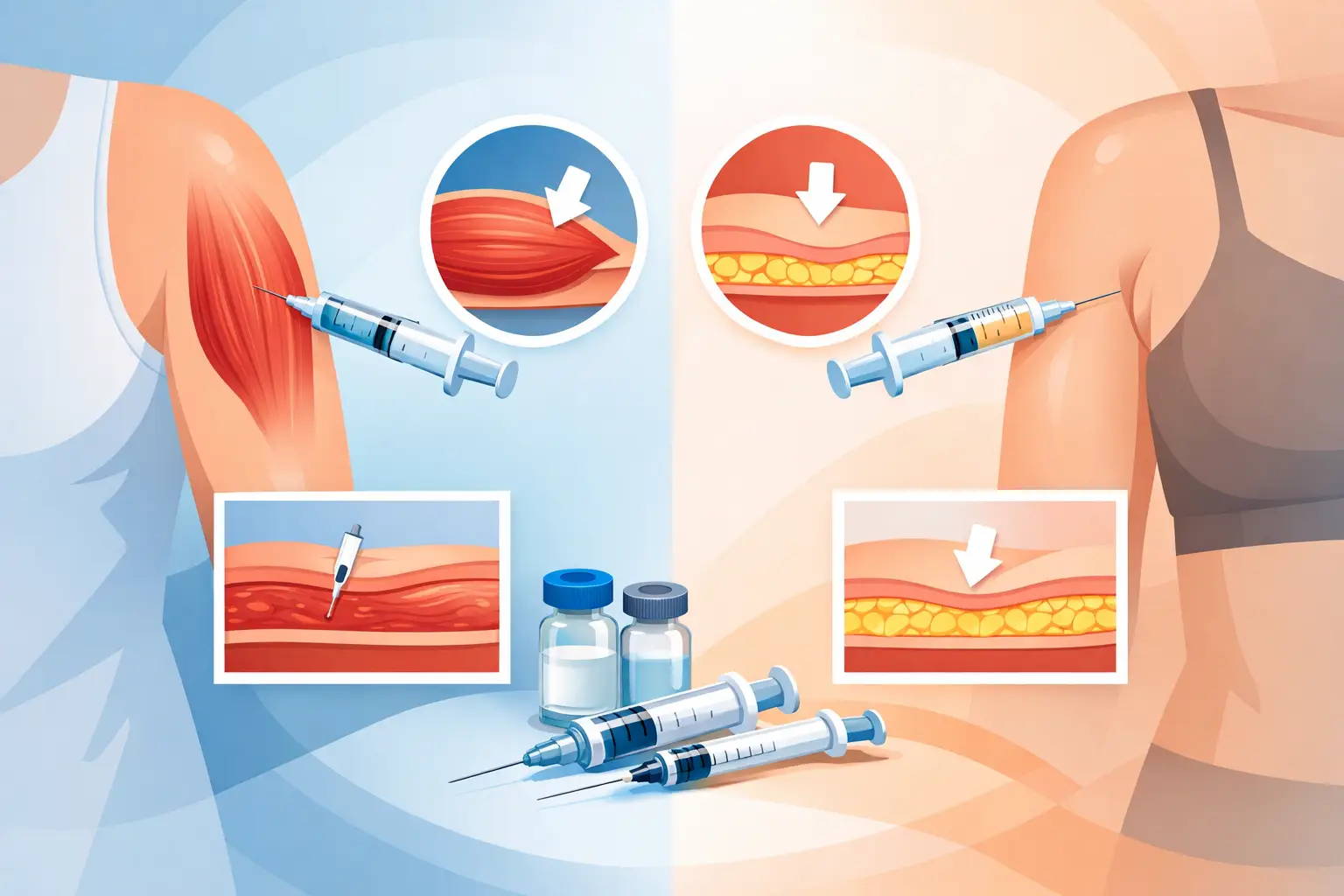 Inyección intramuscular o subcutánea: cuál va
