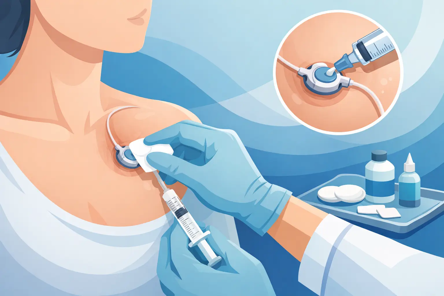 Cómo limpiar un Port-a-Cath de forma segura