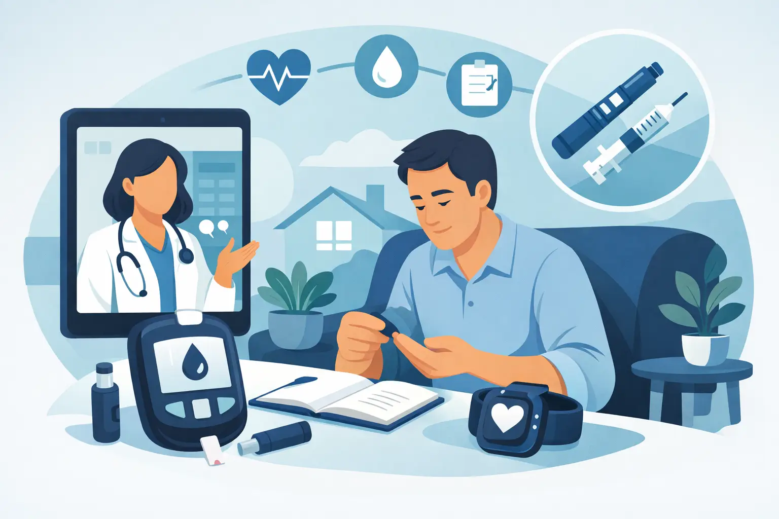 Seguimiento de diabetes en domicilio seguro